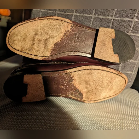 Johnston & Murphy 11.5 vintage tassel toe warm brown leather slip on loafers - Picture 8 of 8